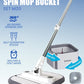 Spin Mop Bucket Set, 360 Degree Foldable Spinning Mop with Self Separation Dirty and Clean Water System, Easy Wring Floor Mop with Detachable Mop Heads for Floor Cleaning on Home Kitchen M20-Grey