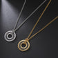 Luen Letter Circle Pendant Men's Necklace