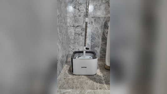 Spin Mop Bucket Set, 360 Degree Foldable Spinning Mop with Self Separation Dirty and Clean Water System, Easy Wring Floor Mop with Detachable Mop Heads for Floor Cleaning on Home Kitchen M20-Grey